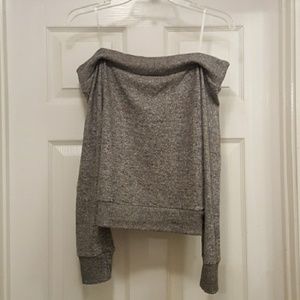 Grey Over Shoulder Sweater